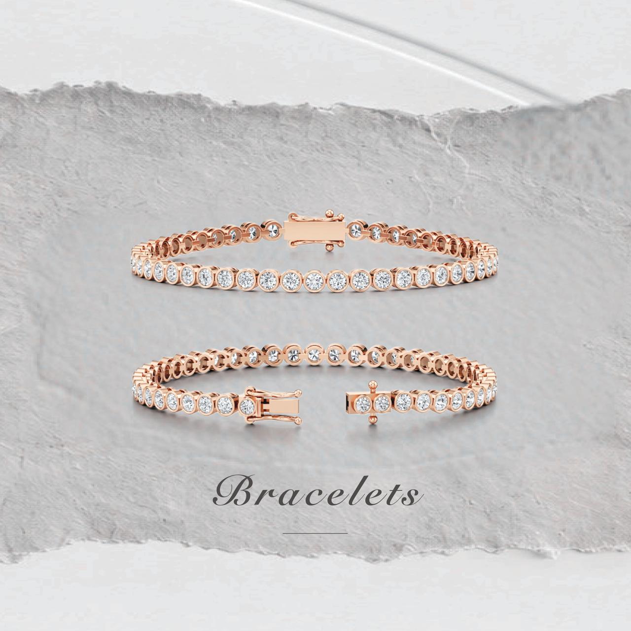 Translation missing: en.Lab grown diamond tennis bracelets in white gold: Diamond Bracelets