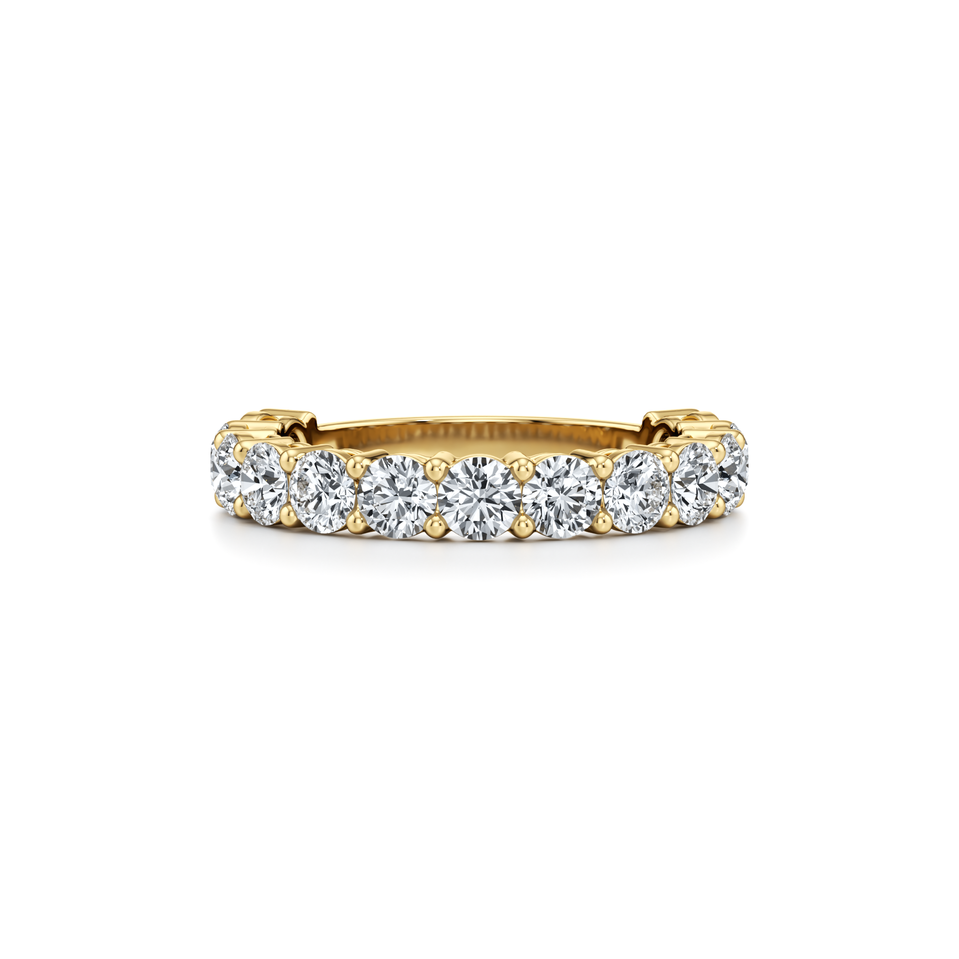 1.90cttw Round Lab Grown Diamond Pavé Wedding Band | Three-Quarter Eternity