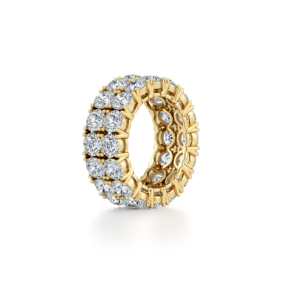 11 carat men's lab grown diamond pavé band in 10K yellow gold