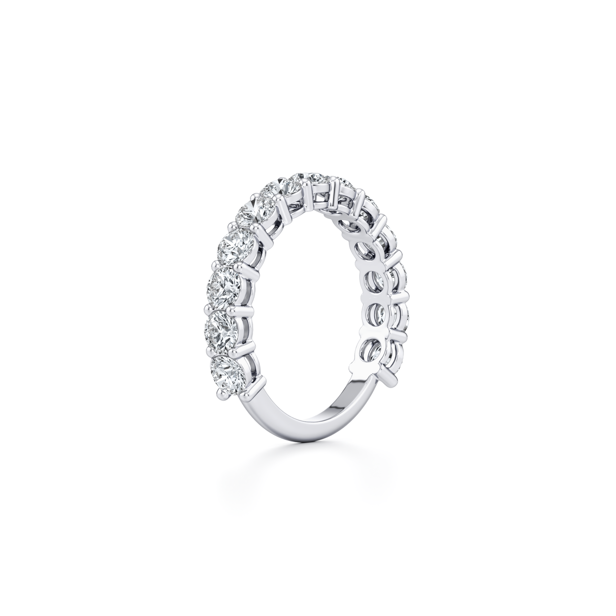 3.5mm round lab grown diamond three-quarter eternity ring in 14K white gold