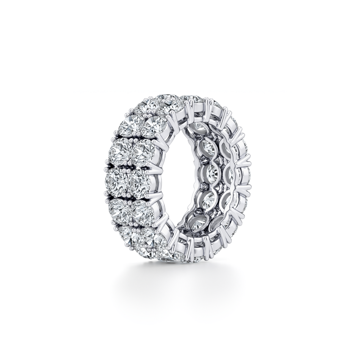11 carat men's lab grown diamond pavé band in 10K white gold