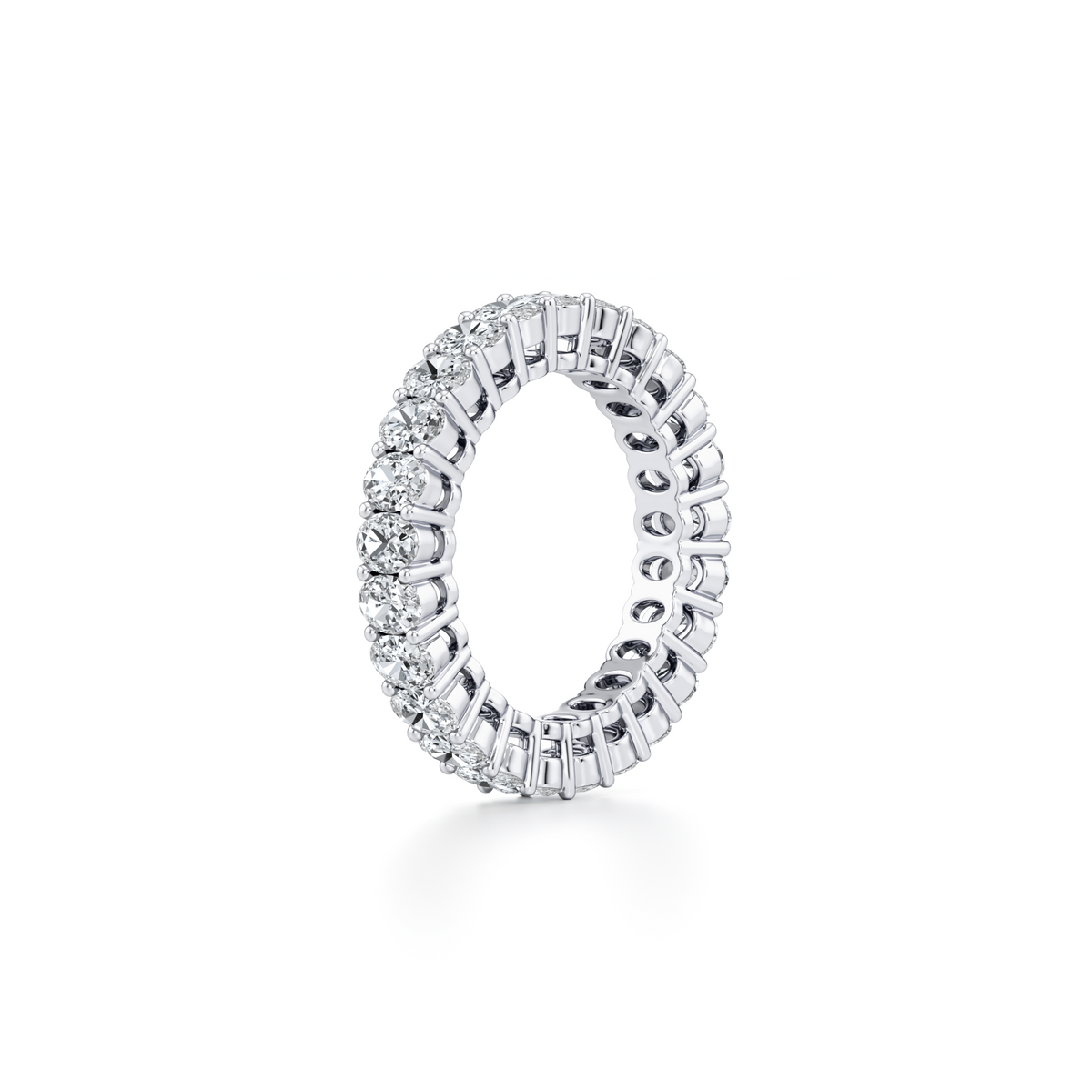 4mm oval lab grown diamond full eternity wedding band in 14K white gold