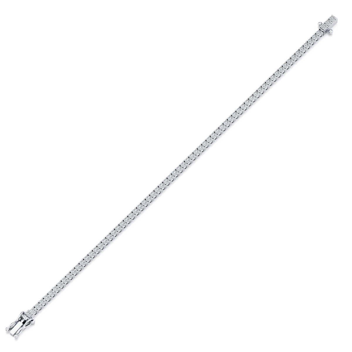 2.2mm round lab grown diamond tennis bracelet in 14K white gold