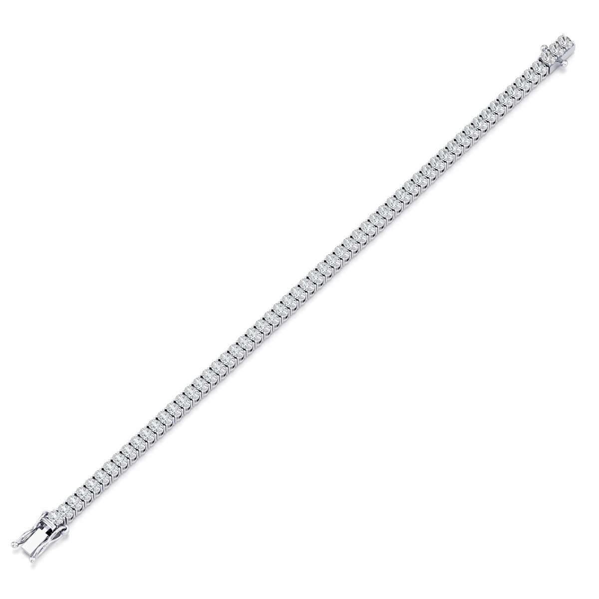 3.8mm oval lab grown diamond tennis bracelet in 14K white gold