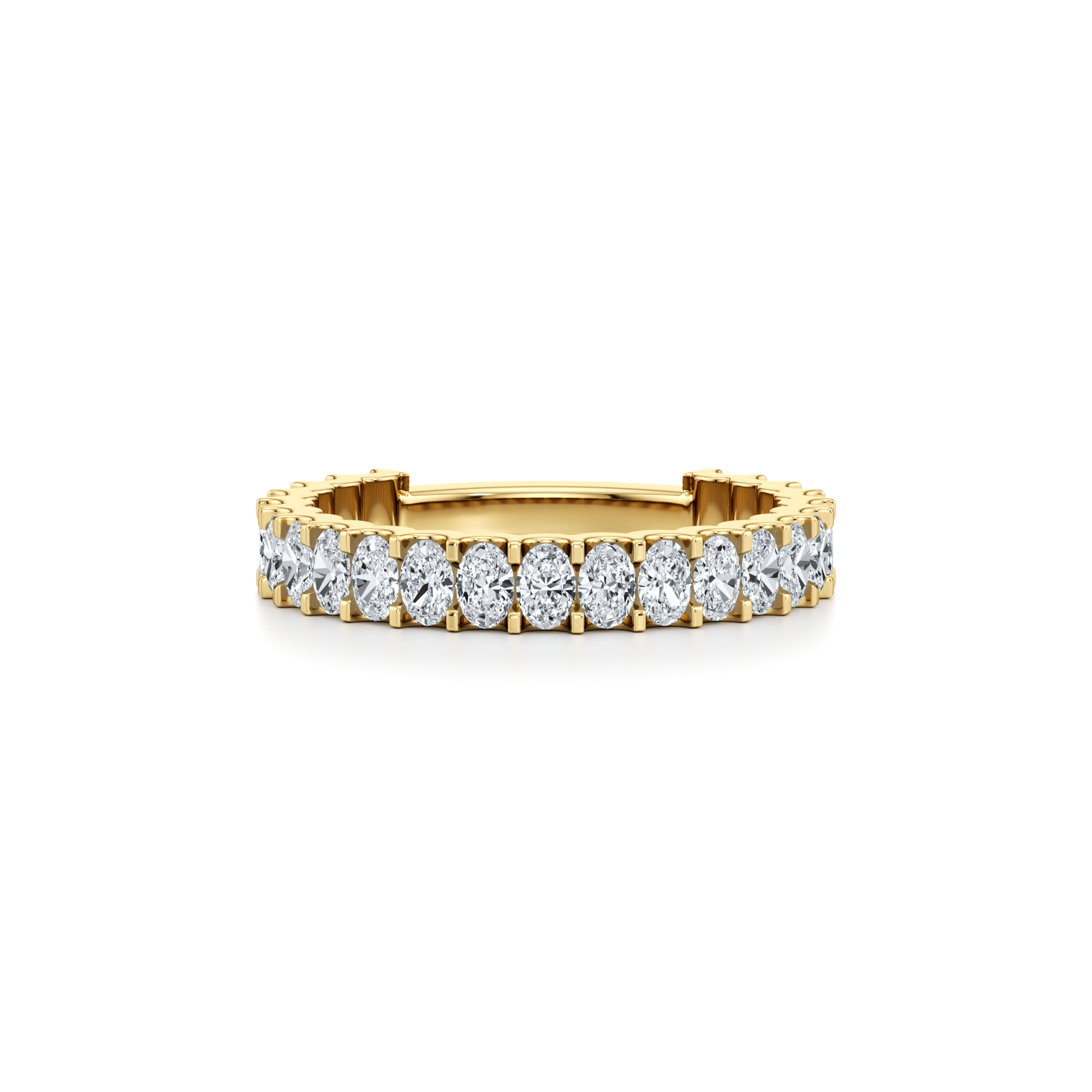 1.70cttw Oval Lab Grown Diamond Pavé Wedding Band | Three-Quarter Eternity