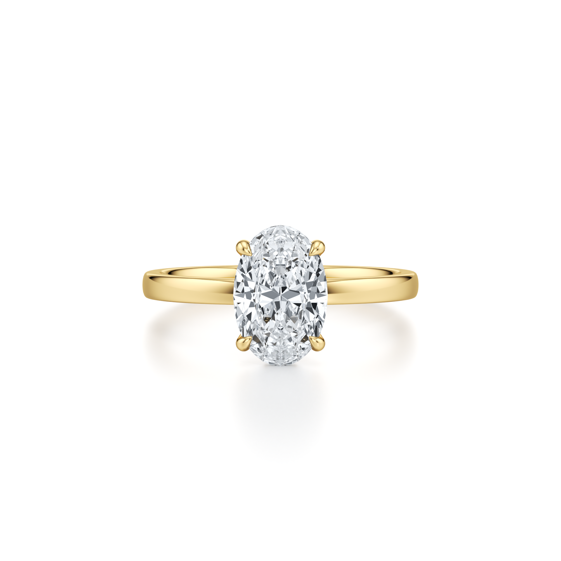 2.02ct VS1 Oval Lab Grown Diamond Solitaire Engagement Ring | Hidden Halo