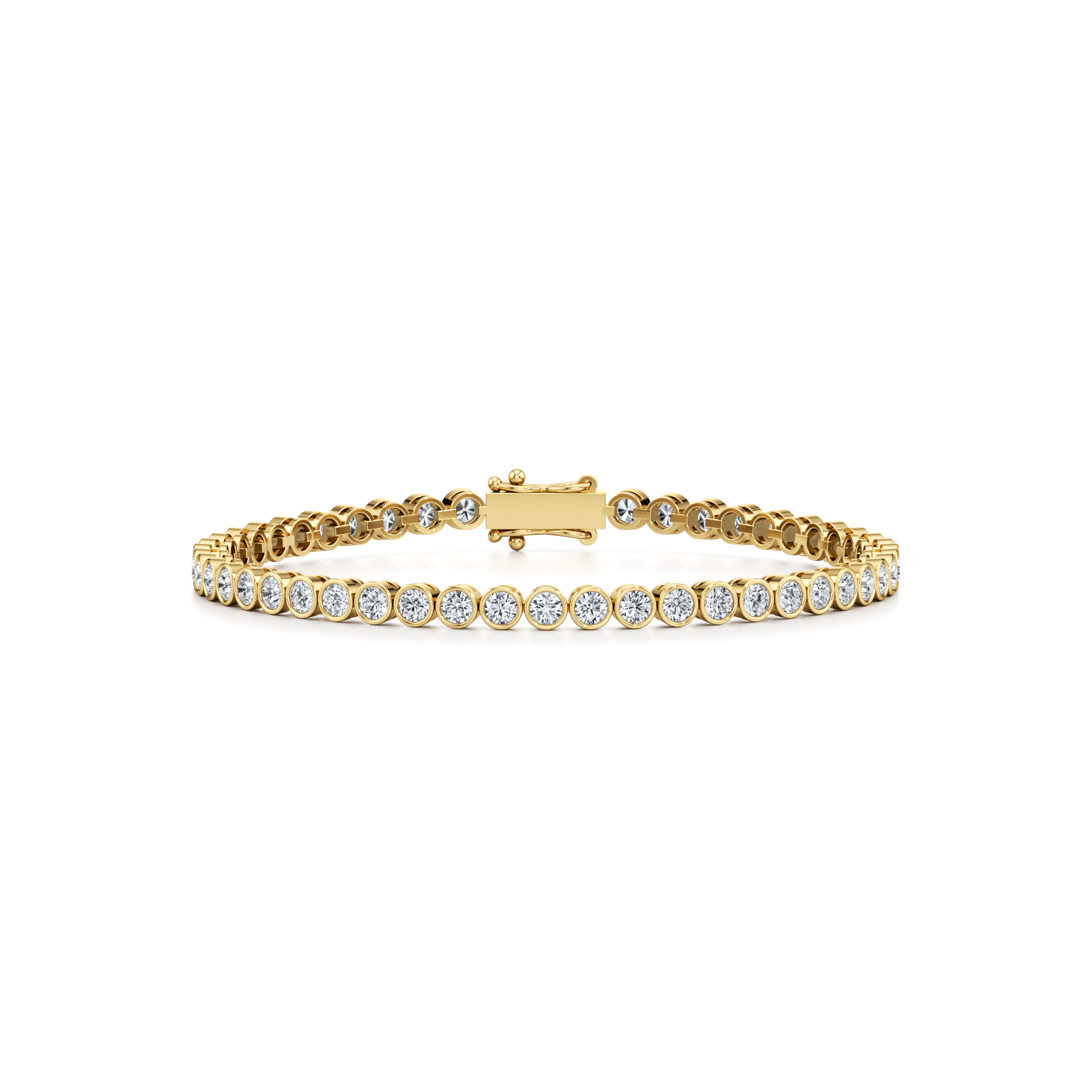 4cttw Round Lab Grown Diamond Tennis Bracelet | Bezel Set