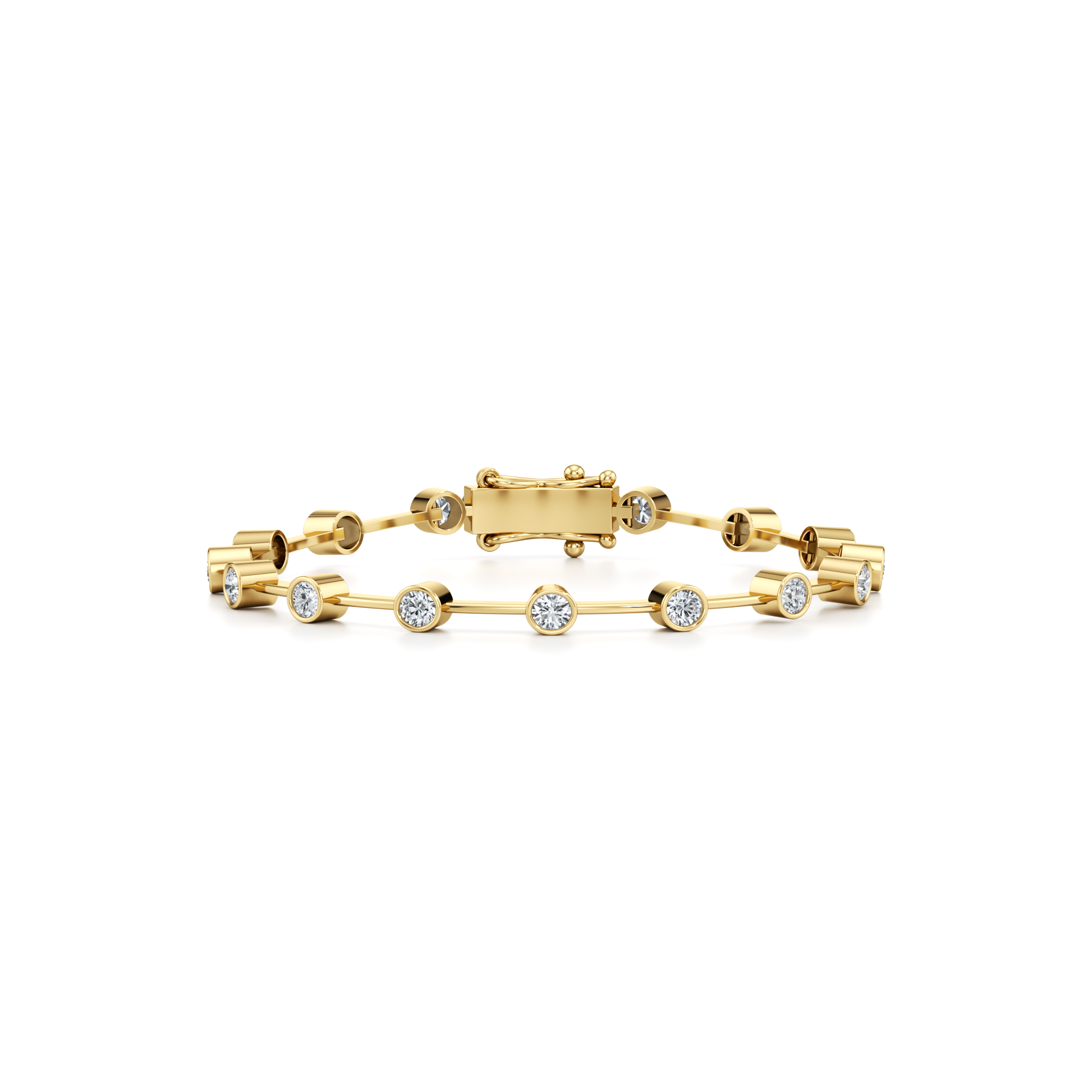 3cttw Round Lab Grown Diamond Tennis Bracelet | Bar Set