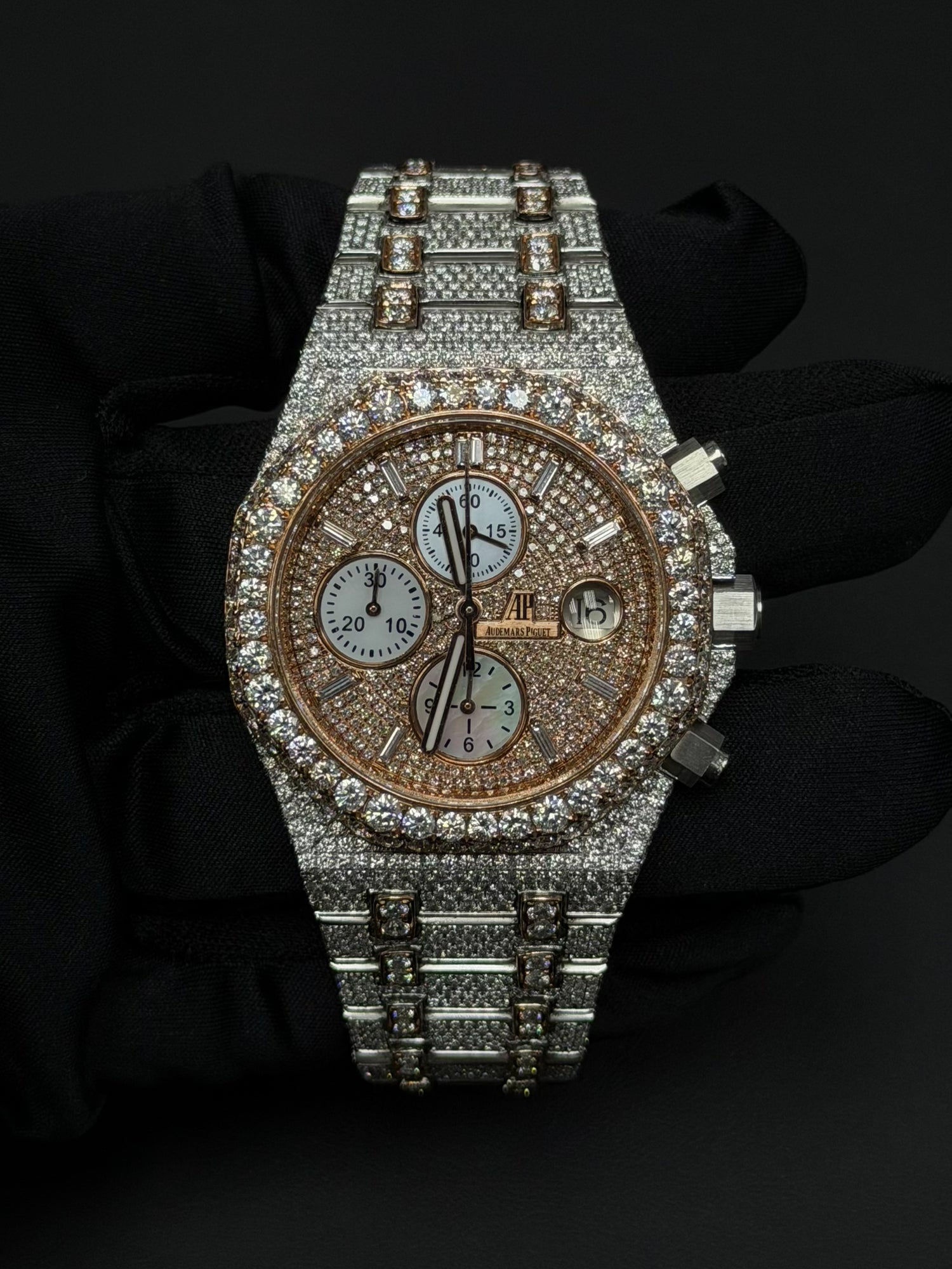 Audemars Piguet Royal Oak iced out in natural diamonds