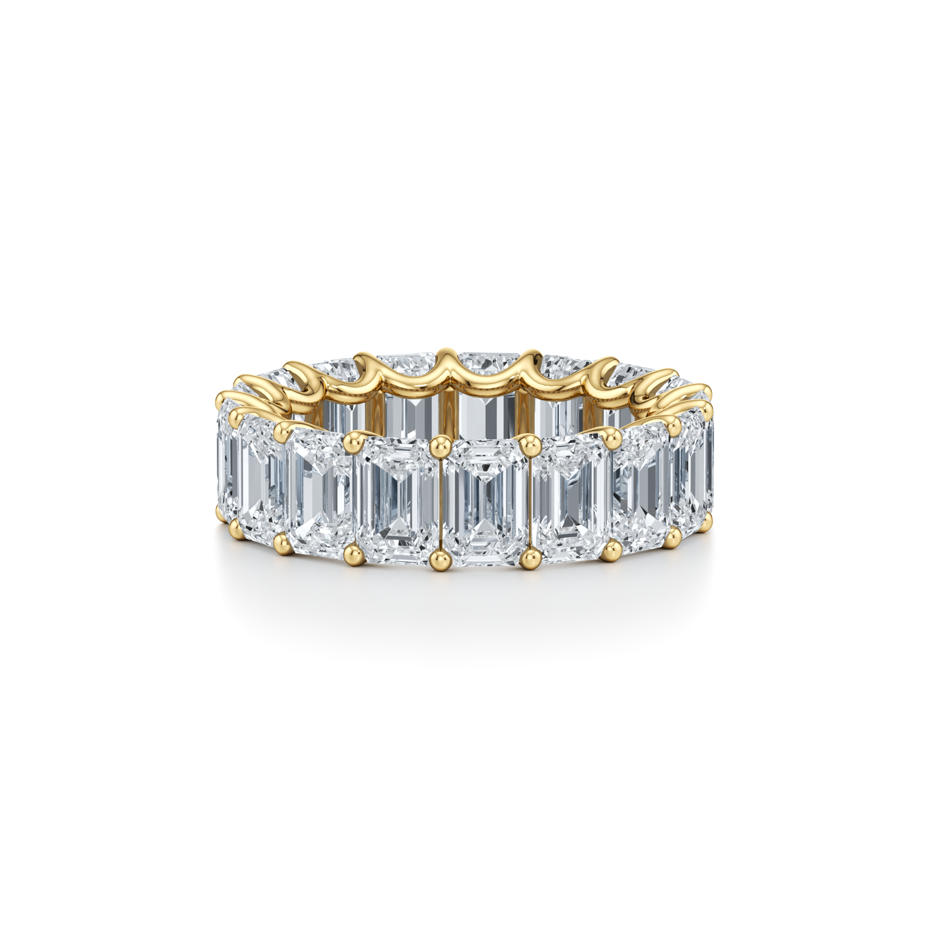 14.00cttw Emerald Lab Grown Diamond Ring | Full Eternity