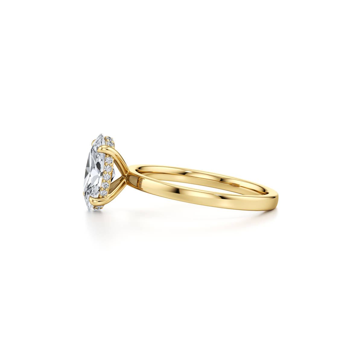 2.02 carat VS1 oval lab grown diamond solitaire ring in 14K yellow gold