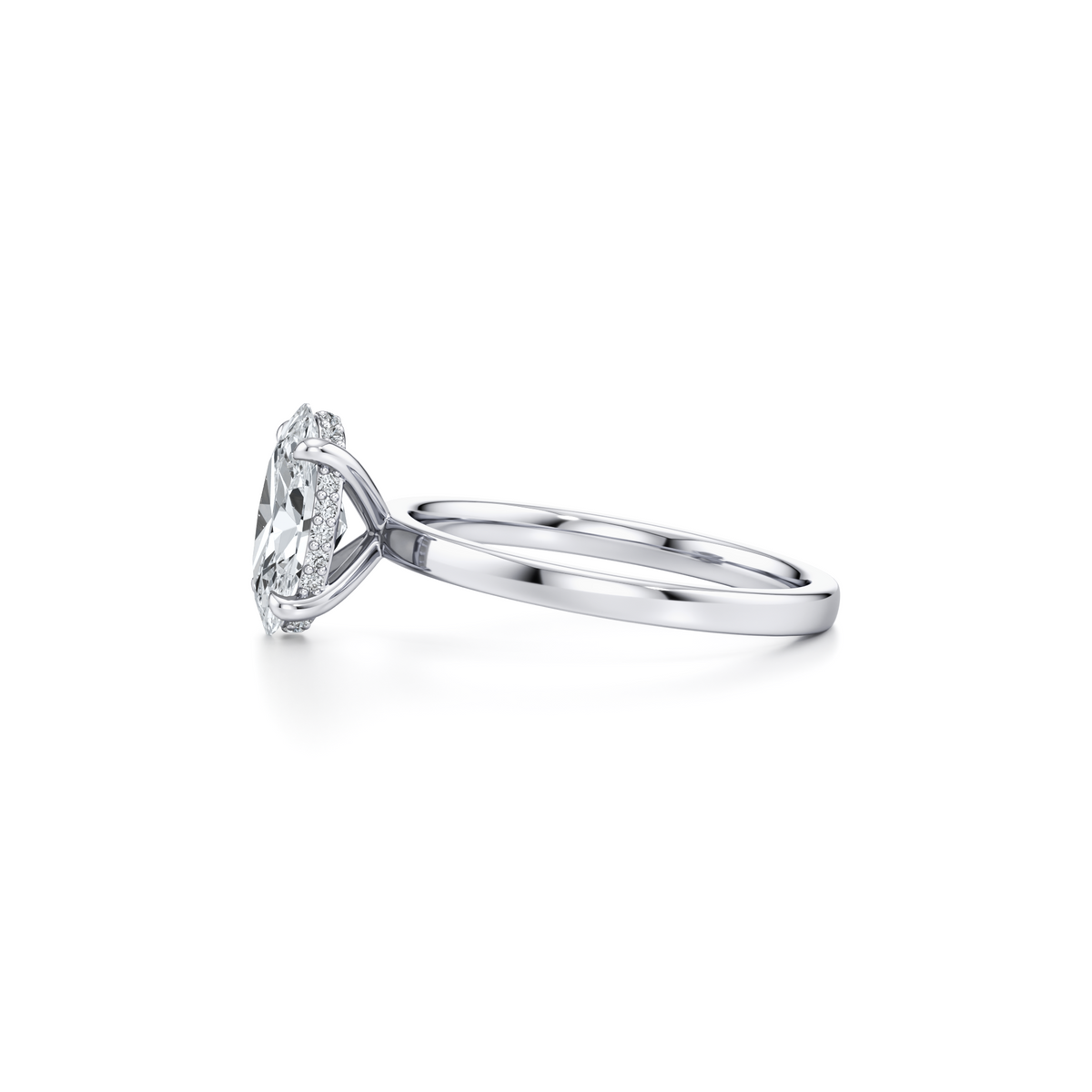 2.02 carat VS1 oval lab grown diamond solitaire ring in 14K white gold