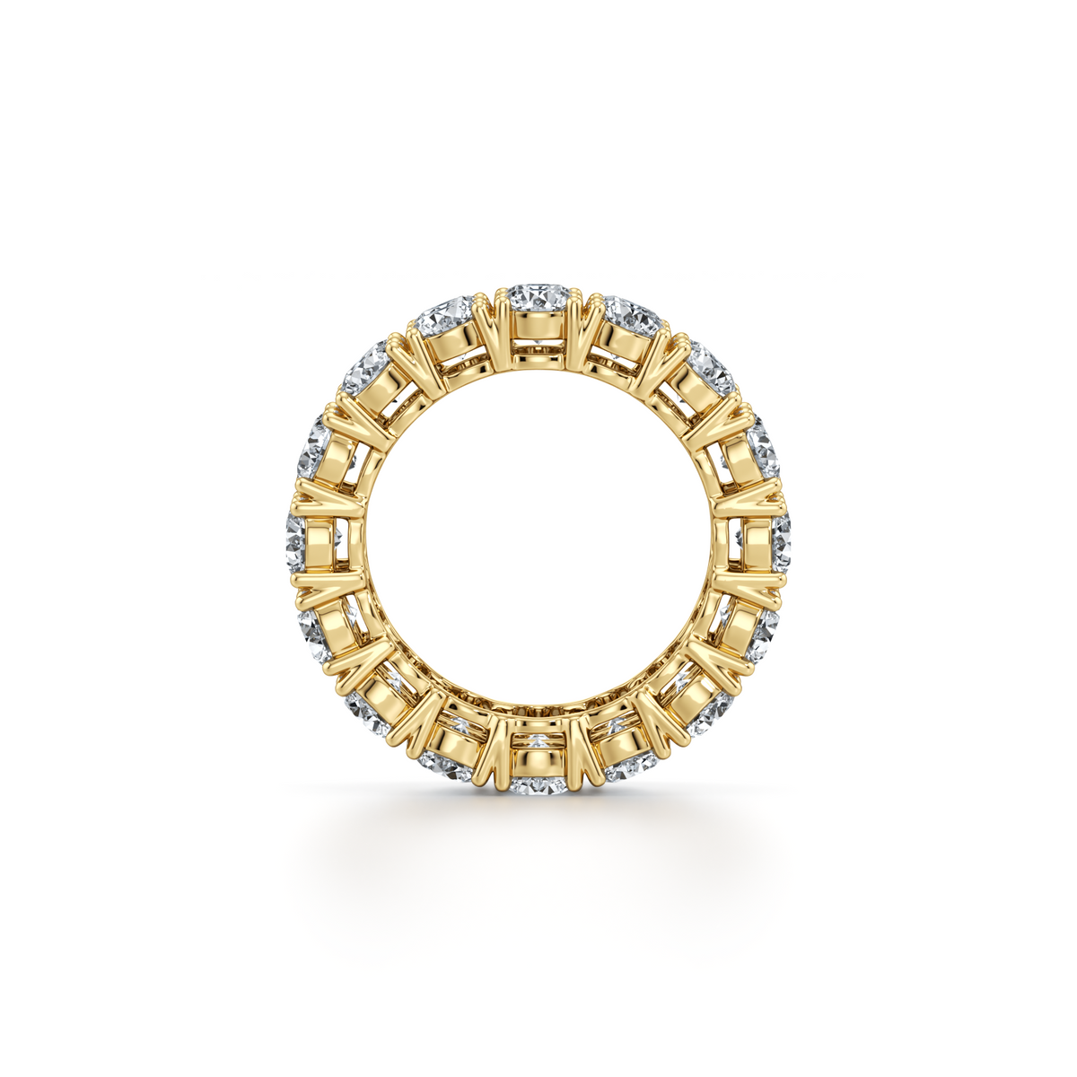 Men's 9mm double row lab grown diamond eternity ring in 10K yellow gold