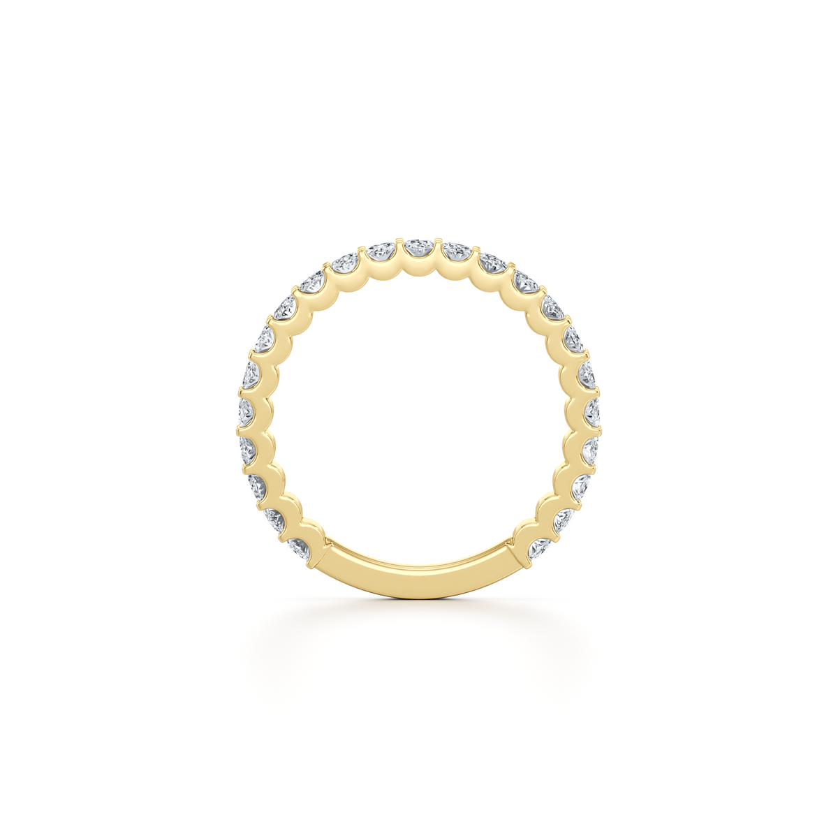 3.5mm oval lab grown diamond three-quarter eternity ring in 14K yellow gold