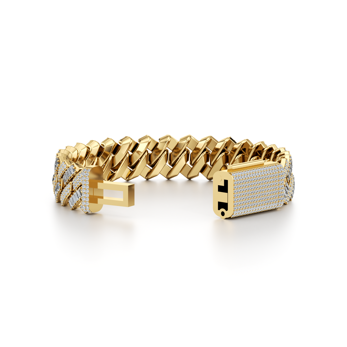 13mm Miami Cuban link bracelet with lab grown diamonds in 10K yellow gold