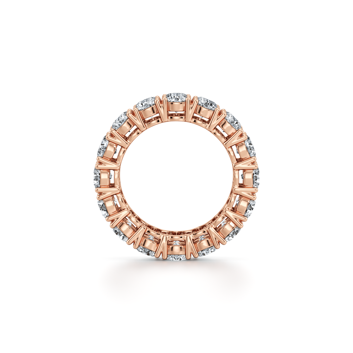 Men's 9mm double row lab grown diamond eternity ring in 10K rose gold