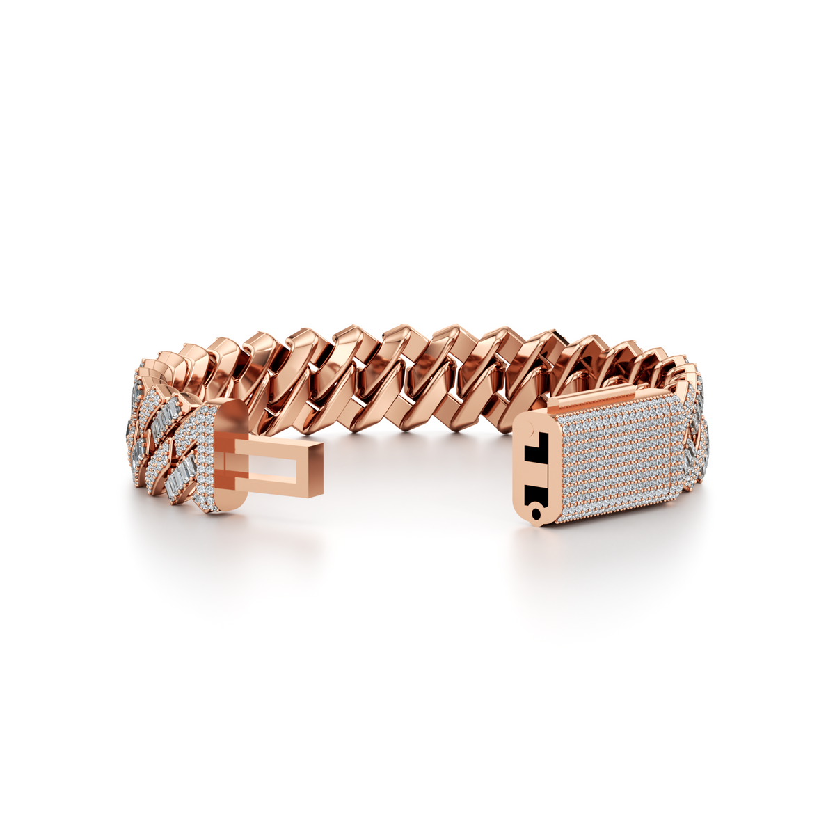 13mm Miami Cuban link bracelet with lab grown diamonds in 10K rose gold