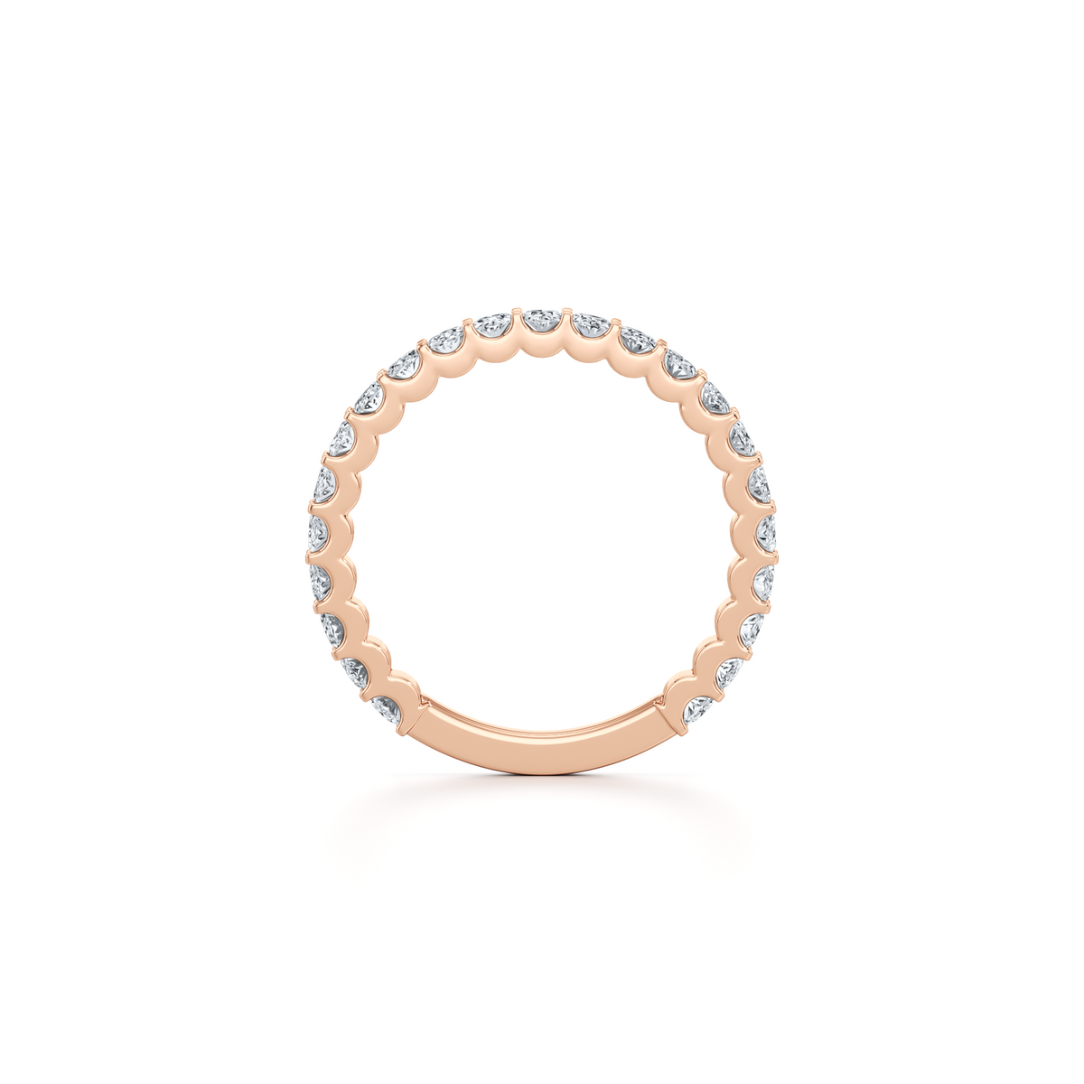 3.5mm oval lab grown diamond three-quarter eternity ring in 14K rose gold