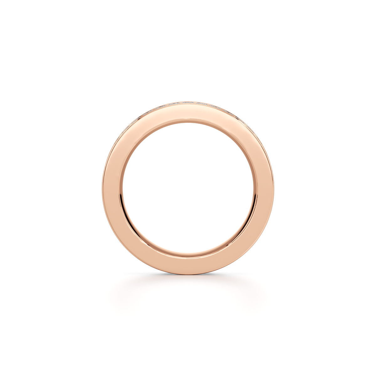 3 carat emerald lab grown diamond full eternity band in 14K rose gold