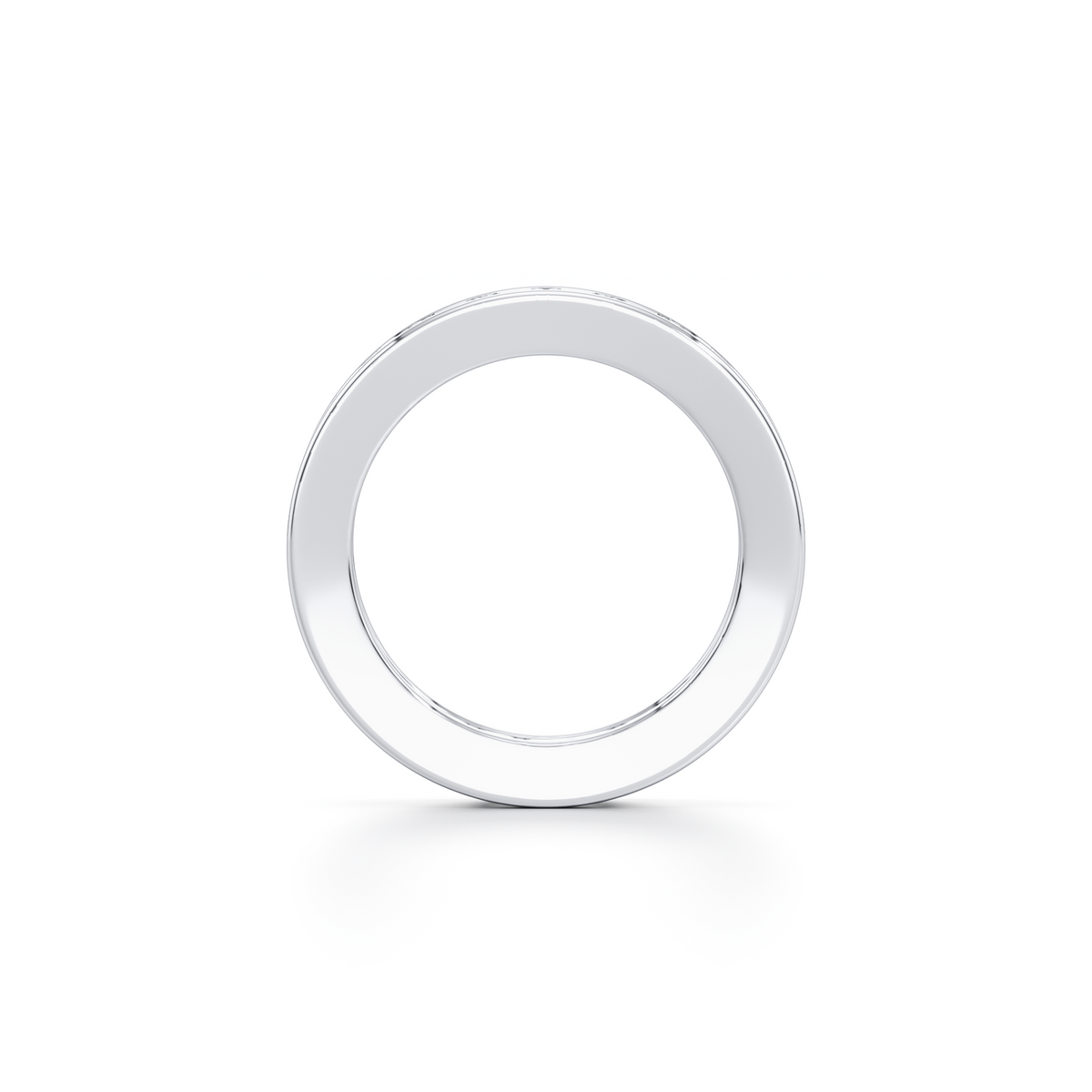 5.5mm round lab grown diamond channel set wedding band in 14K white gold