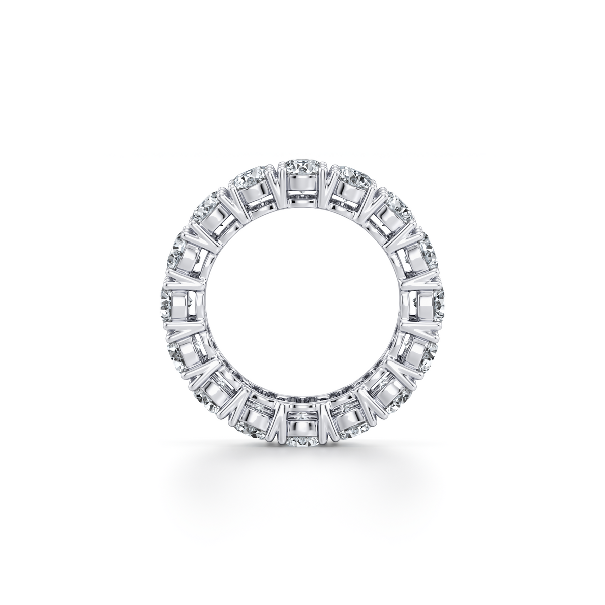 Men's 9mm double row lab grown diamond eternity ring in 10K white gold
