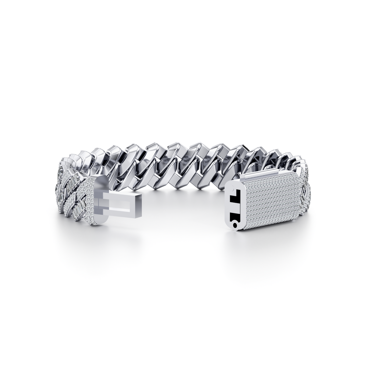 13mm Miami Cuban link bracelet with lab grown diamonds in 10K white gold