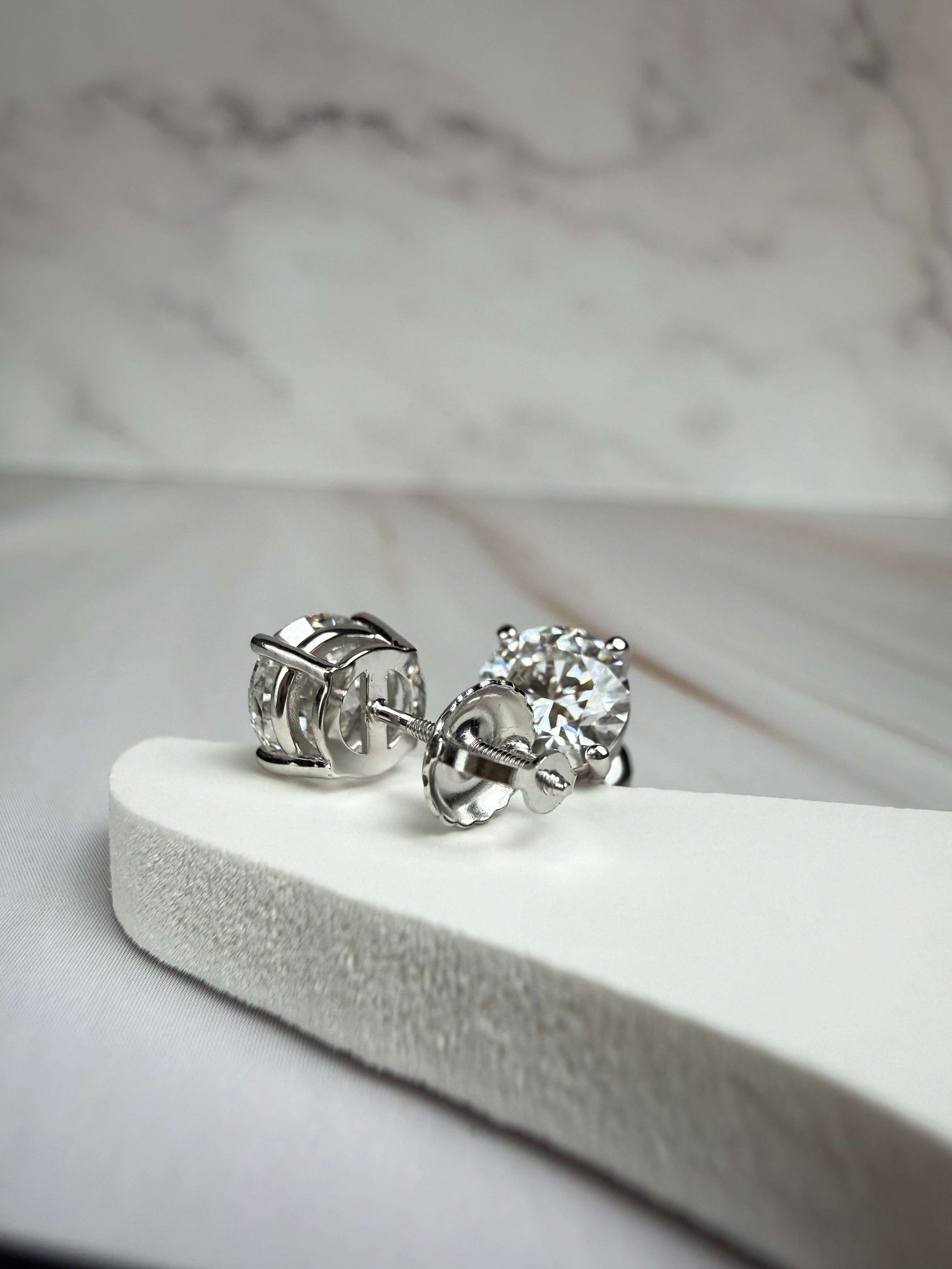 2.00cttw_VVS2_Round_Cut_Lab_Diamond_Earrings_Basket_Set_14K_White_Gold_IGI_Certified_back