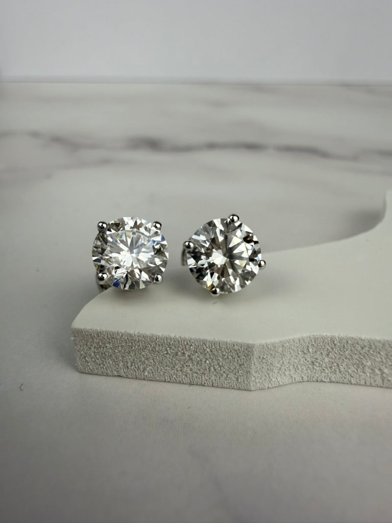 2.08cttw VVS2 Lab Diamond Stud Earrings, Basket Set | 14K White Gold, IGI Certified