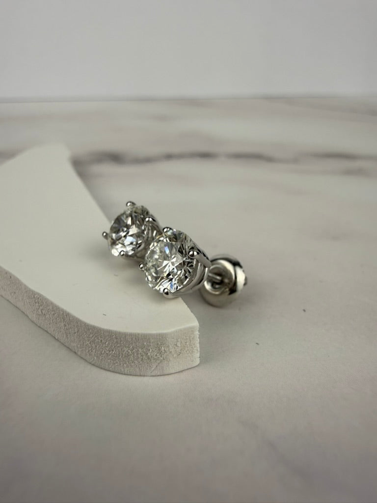 2.08cttw_VVS2_Round_Cut_Lab_Diamond_Earrings_Basket_Set_14K_White_Gold_IGI_Certified_side