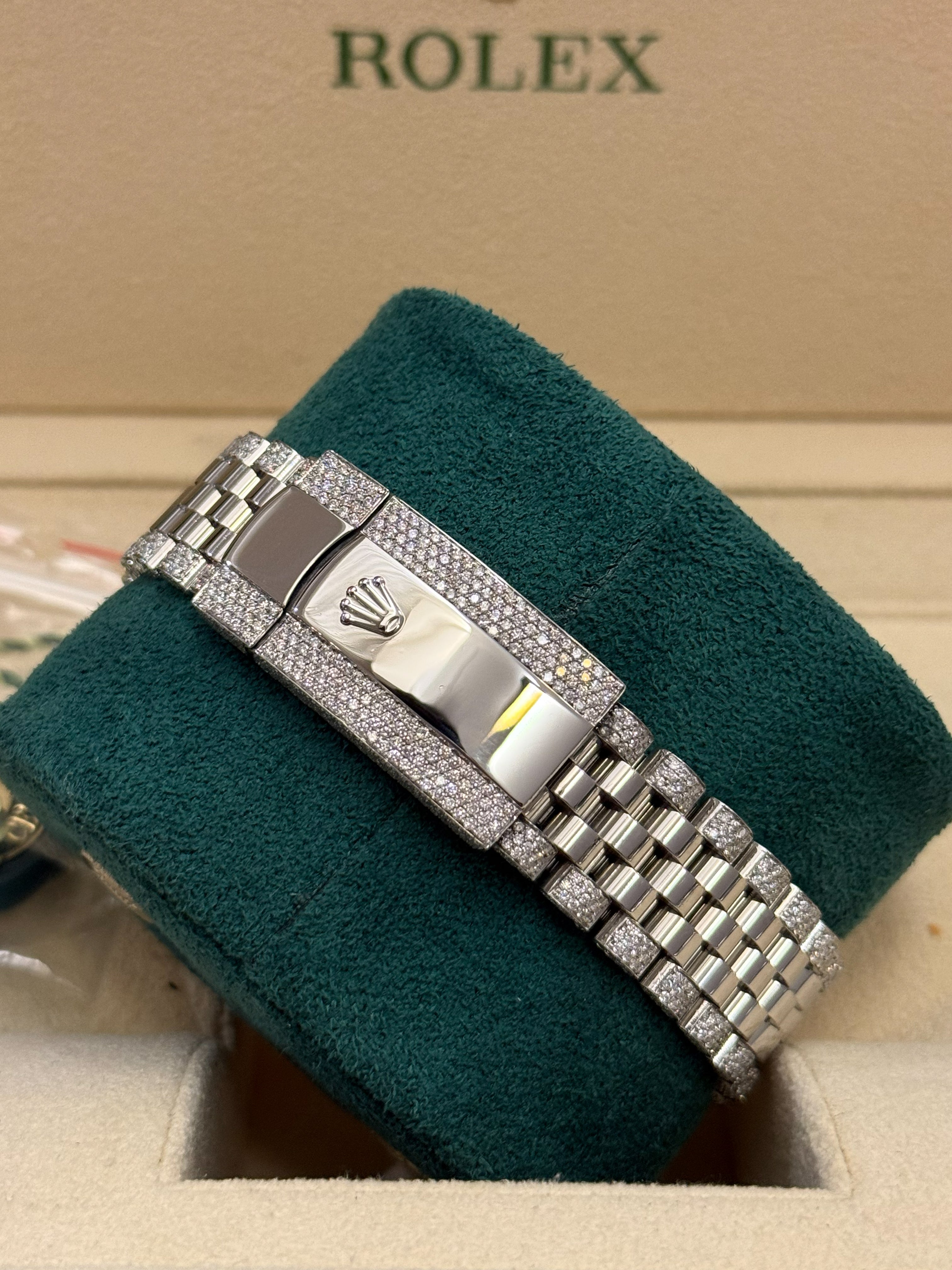 Rolex Datejust 41 on Jubilee Partially Iced Out | High Density Diamond Setting