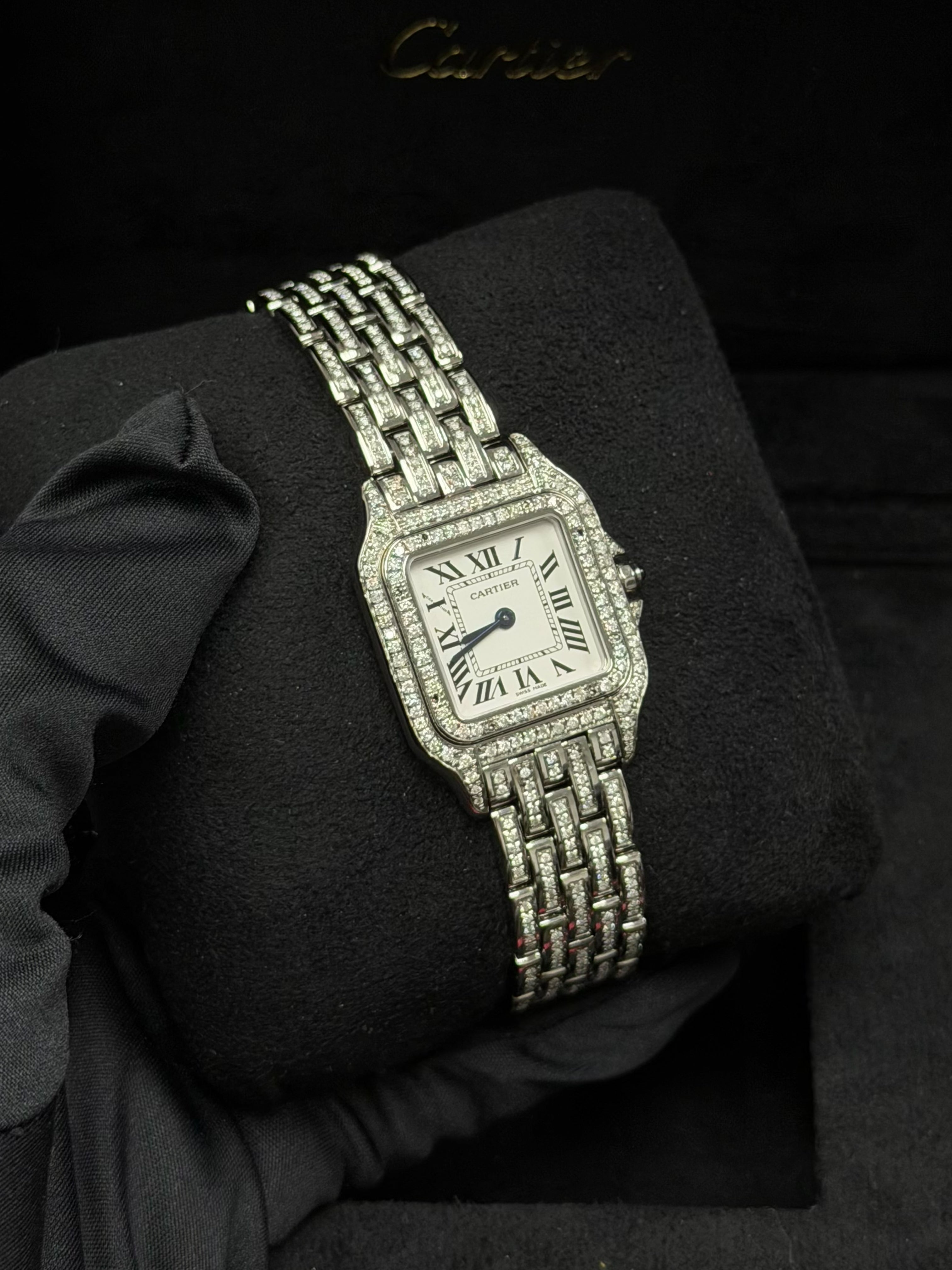 Cartier Panthère Medium Iced Out in Natural Diamonds | Classic Diamond Setting