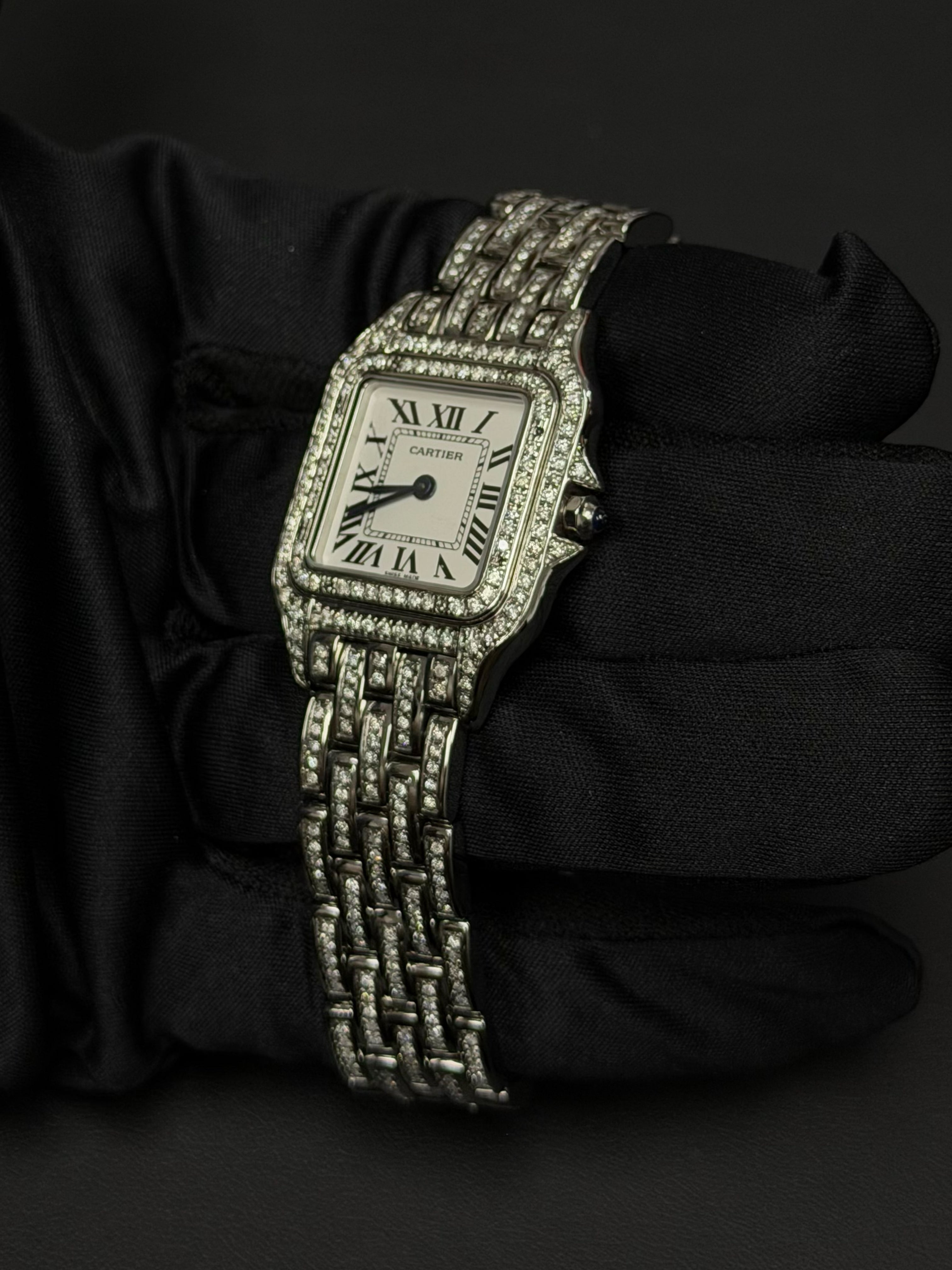 Cartier Panthère Medium Iced Out in Natural Diamonds | Classic Diamond Setting