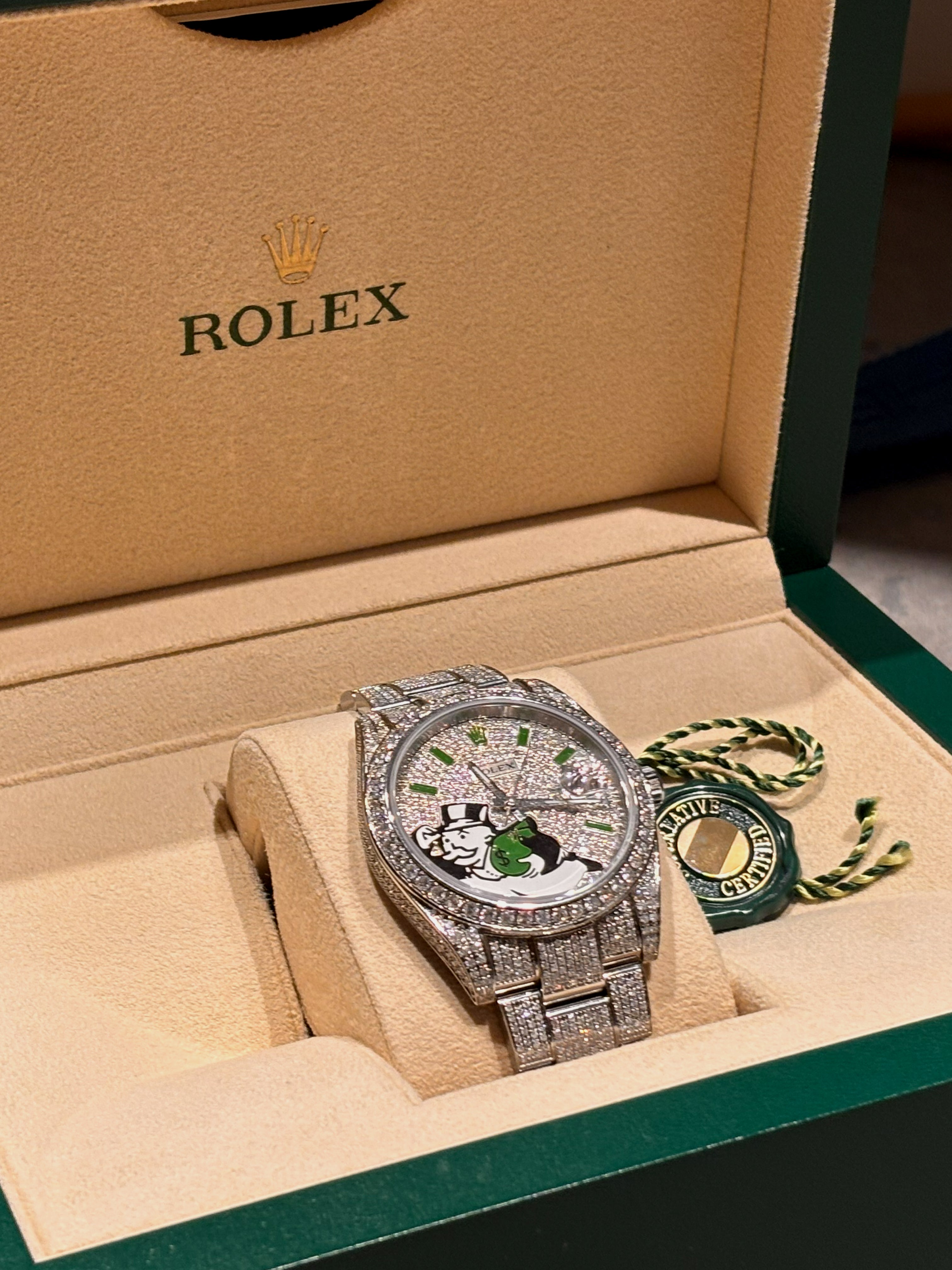 Rolex Datejust 41, Custom Monopoly Man Dial | Full Set