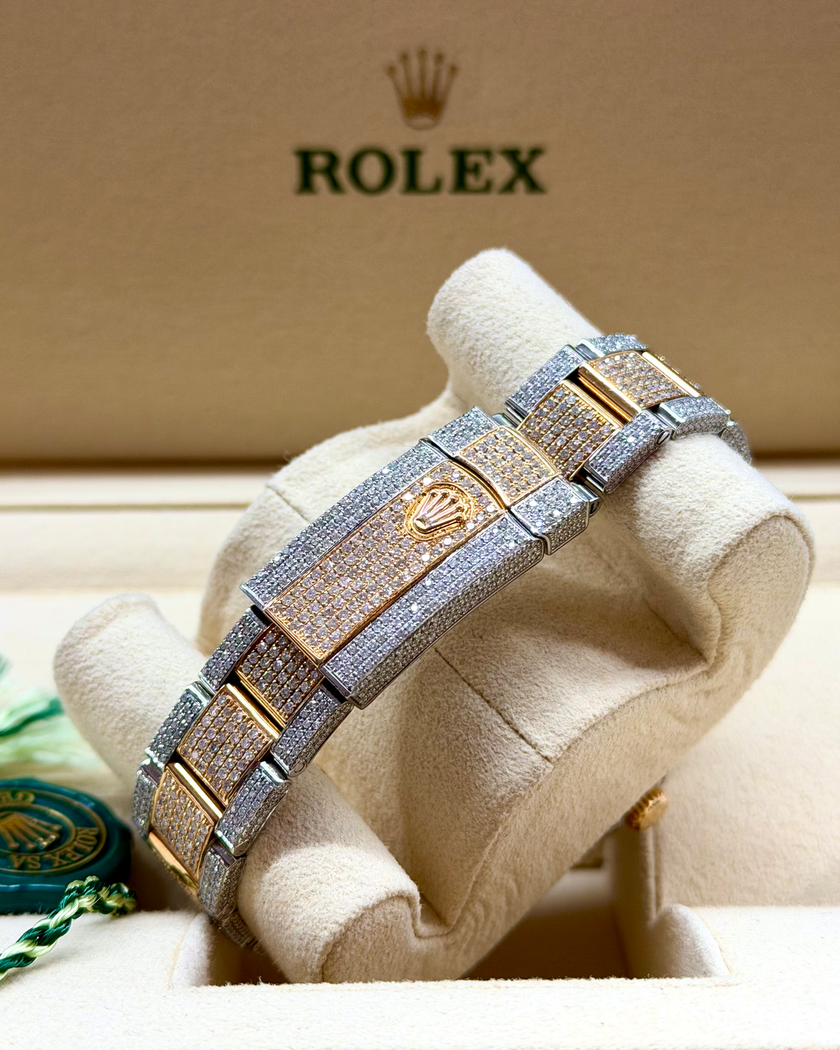 Rolex Datejust 41 126303 two tone with iced out pavé Roman numeral dial