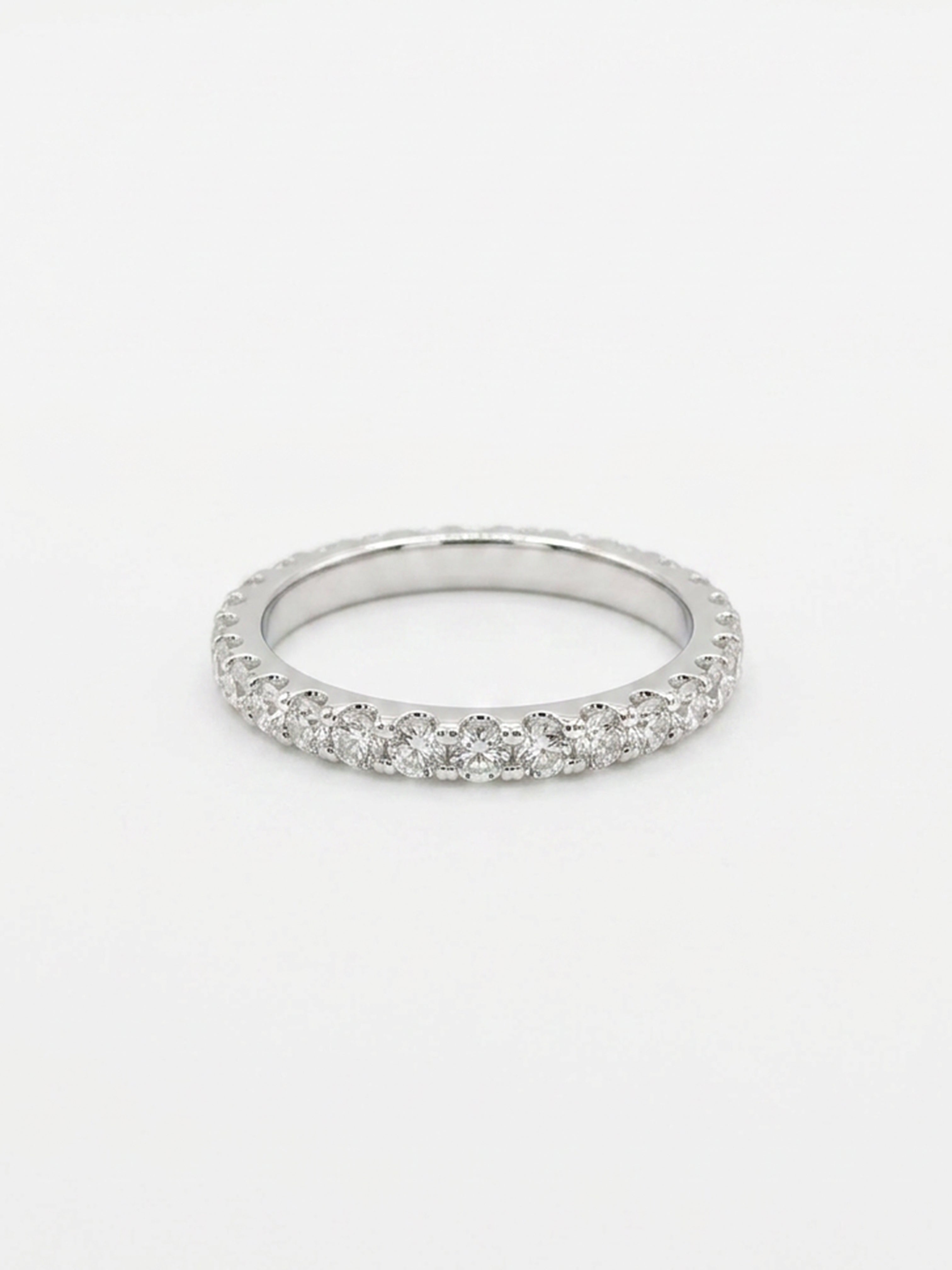 1.5cttw Round Lab Grown Diamond Full Eternity Pavé Wedding Band