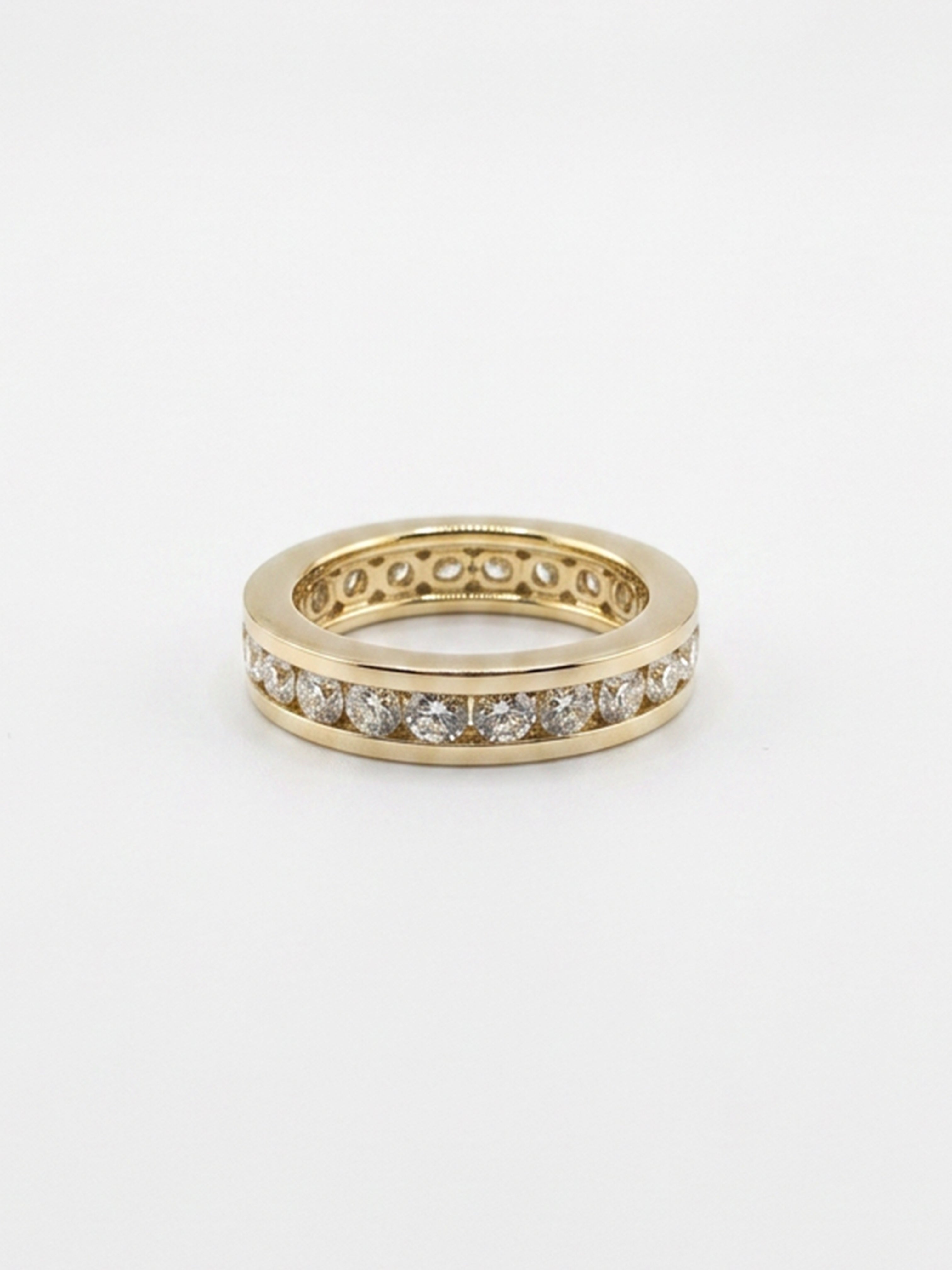 3.00cttw Round Lab Grown Diamond Channel Set Full Eternity Diamond Ring